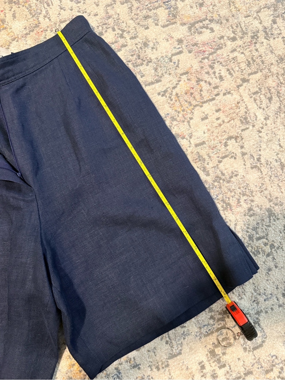 Valentino Navy Blue Linen-Blend Bermuda Shorts - Picture 8 of 8